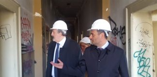 sopralluogo sul cantiere del polo bibliotecario regionale nella ex caserma rossani