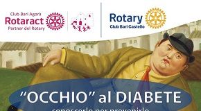 locandina service 'occhio al diabete' del rotaract e rotary