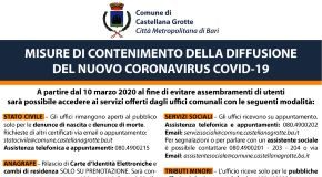 locandina coronavirus, disposizioni in tema di accesso agli uffici pubblici