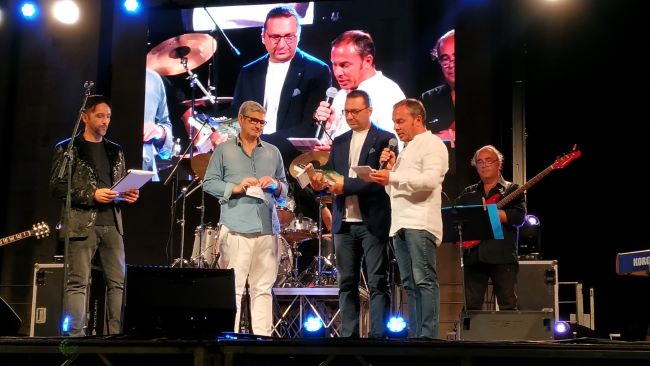 sul palco cristian levantaci, fausto squilino, gianni cuciniello e lorenzo ciuffreda