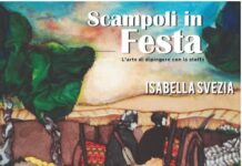 locandina della mostra Scampoli in Festa di Isabella Svezia