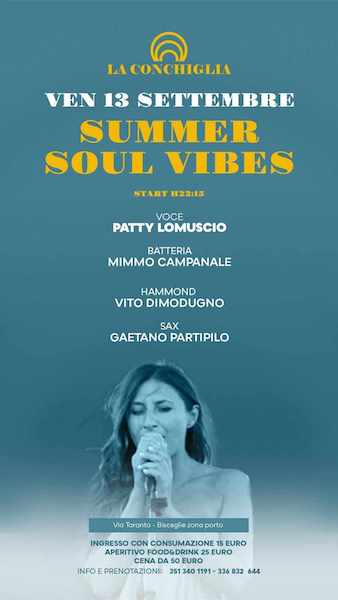 Locandina di Summer Soul Vibes con foto di Patty Lomuscio