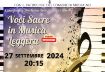 Locandina evento Voci Sacre ,concerto di beneficenza