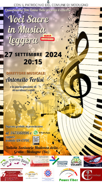 Locandina evento Voci Sacre ,concerto di beneficenza