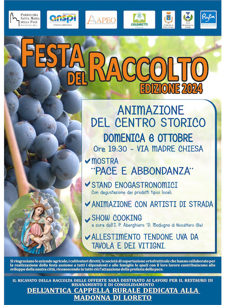 Locandina Festa del Raccolto 6 ottobre Noicattaro