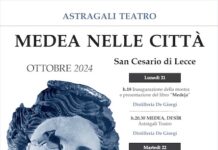 Locandina della rassegna Medea nelle città di Astragali Teatro a San Cesario di Lecce