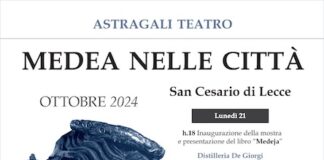 Locandina della rassegna Medea nelle città di Astragali Teatro a San Cesario di Lecce