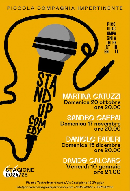 locandina spettacoli Stand-up Comedy a Foggia, Piccola Compagnia Impertinente