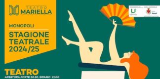 Locandina con spettacoli della Stagione teatrale 2024/25 a Monopoli